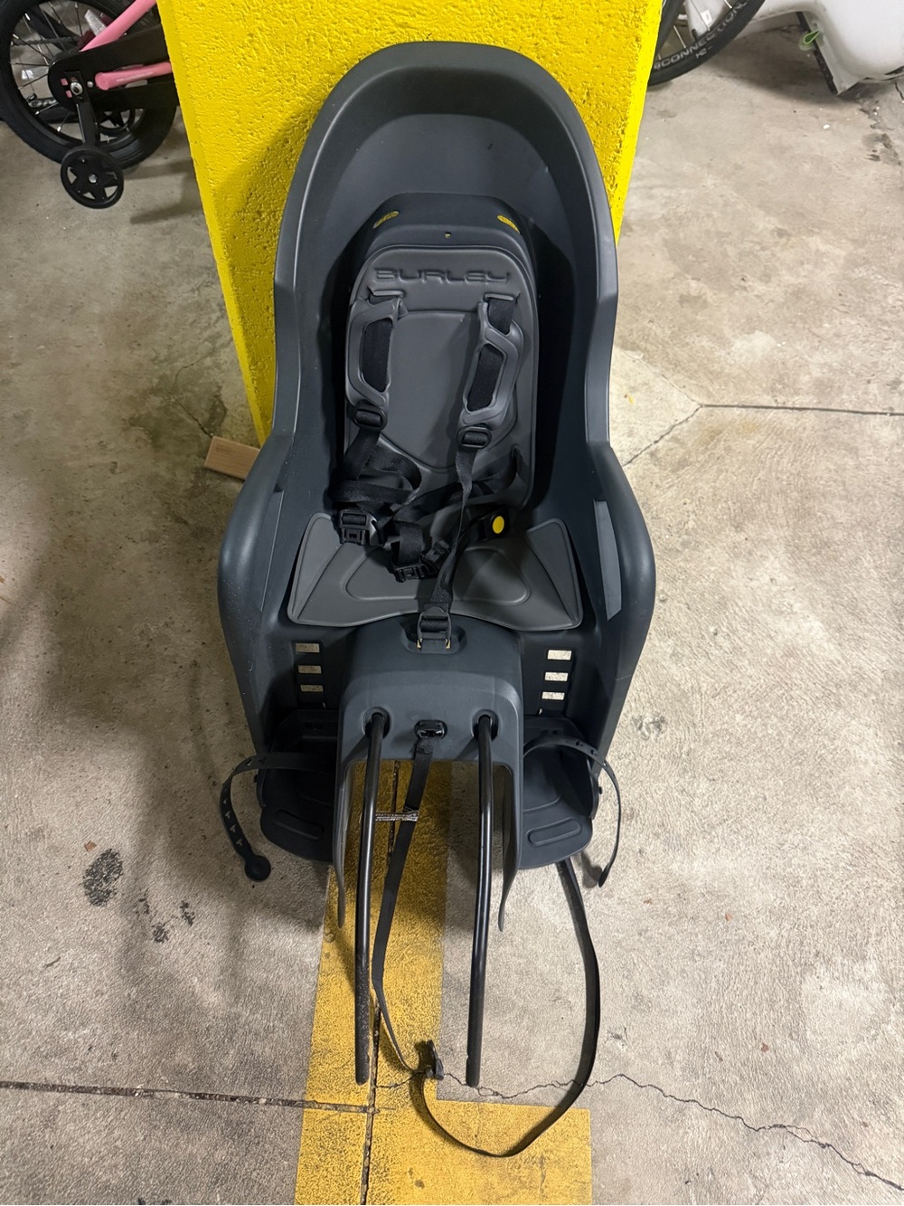 Gray Child Bike Seat with Harness
